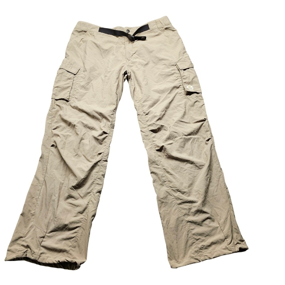 Mountain Hardwear Mens XL Tan Nylon Cargo Hiking‎ Pants OM2323 Built-in Belt